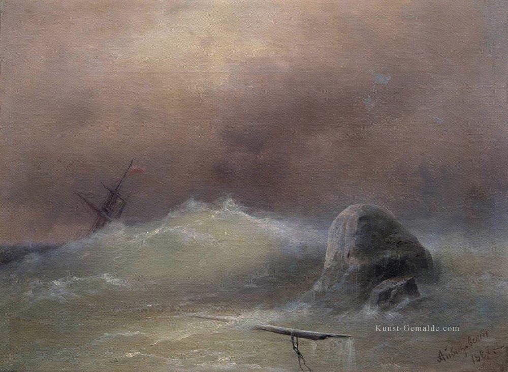 stürmischen Meer 1887 Verspielt Ivan Aiwasowski russisch Ölgemälde